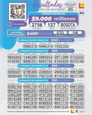 Seco Bogotá 2682, lotería de colombia, ultimo sorteo de la lotería lotería de Bogotá, secos en linea, premios y secos de la lotería de Bogotá