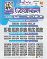 Seco Bogotá 2683, lotería de colombia, ultimo sorteo de la lotería lotería de Bogotá, secos en linea, premios y secos de la lotería de Bogotá