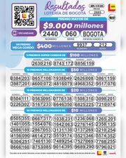 Seco Bogotá 2685, lotería de colombia, ultimo sorteo de la lotería lotería de Bogotá, secos en linea, premios y secos de la lotería de Bogotá