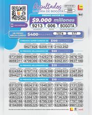 Seco Bogotá 2688, lotería de colombia, ultimo sorteo de la lotería lotería de Bogotá, secos en linea, premios y secos de la lotería de Bogotá