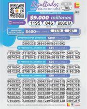 Seco Bogotá 2689, lotería de colombia, ultimo sorteo de la lotería lotería de Bogotá, secos en linea, premios y secos de la lotería de Bogotá