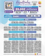 Seco Bogotá 2690, lotería de colombia, ultimo sorteo de la lotería lotería de Bogotá, secos en linea, premios y secos de la lotería de Bogotá