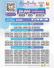 Seco Bogotá 2694, lotería de colombia, ultimo sorteo de la lotería lotería de Bogotá, secos en linea, premios y secos de la lotería de Bogotá