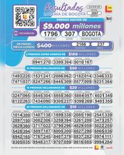 Seco Bogotá 2697, lotería de colombia, ultimo sorteo de la lotería lotería de Bogotá, secos en linea, premios y secos de la lotería de Bogotá