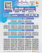 Seco Bogotá 2702, lotería de colombia, ultimo sorteo de la lotería lotería de Bogotá, secos en linea, premios y secos de la lotería de Bogotá