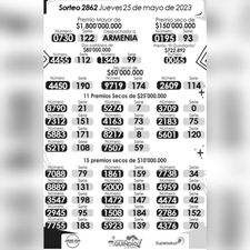 Seco Quindio drawingNumber 2862, lotería de colombia, ultimo sorteo de la lotería lotería del quindio, secos en linea, premios y secos de la lotería del Quindio