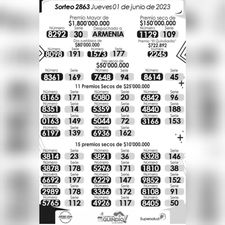 Seco Quindio drawingNumber 2863 , lotería de colombia, ultimo sorteo de la lotería lotería del quindio, secos en linea, premios y secos de la lotería del Quindio