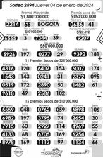 Seco Quindio drawingNumber 2894, lotería de colombia, ultimo sorteo de la lotería lotería del quindio, secos en linea, premios y secos de la lotería del Quindio